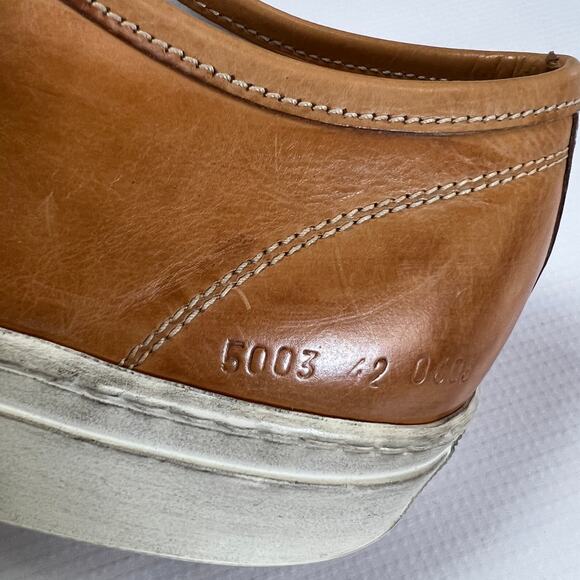 Common Projects Tournament Low Tan Polished Leather Sneakers EU 42 Italy Retro main image 9